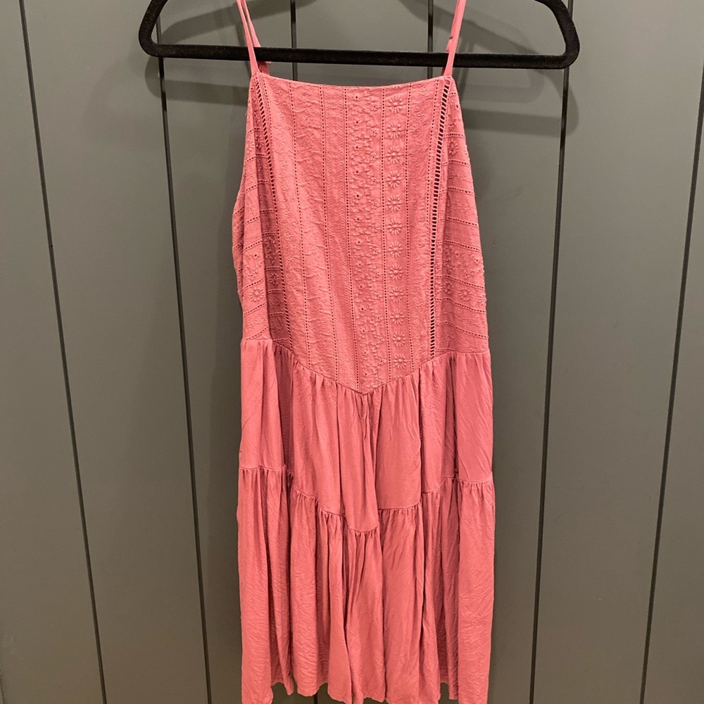 WILD FABLE mauve/pink embroidered mini dress